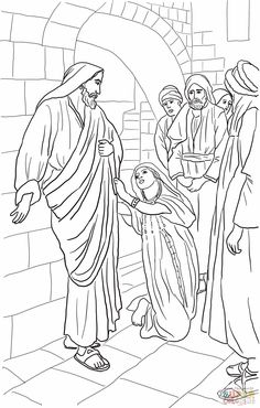 Jesus Heals The Canaanite Woman S Daughter Coloring Page  Matthew 15