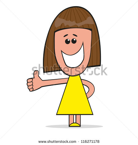 Kid Thumbs Up Clipart Girl In A Yellow Dress And