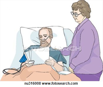 Man In Hospital Bed Illustration