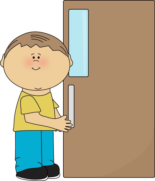 Shut The Doorclipart Boy Door Holder Clip Art Image Boy Holding A Door