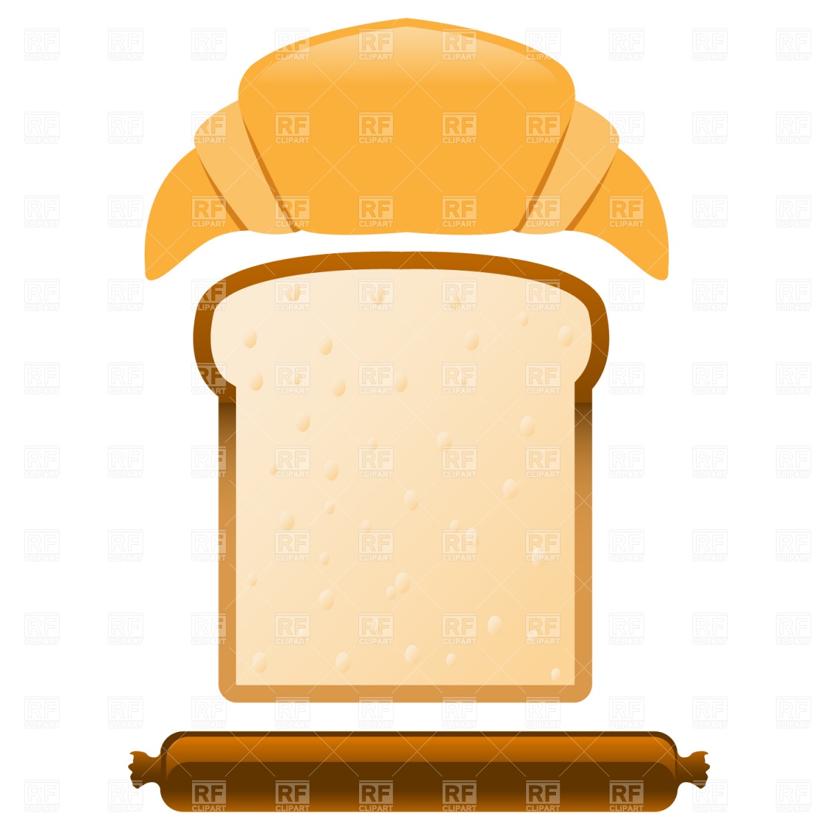 Slice Of Bread And Sausage Download Royalty Free Vector Clipart  Eps
