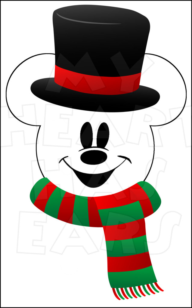 Snowman Mickey Mouse With Instant Download Christmas Digital Clip Art    
