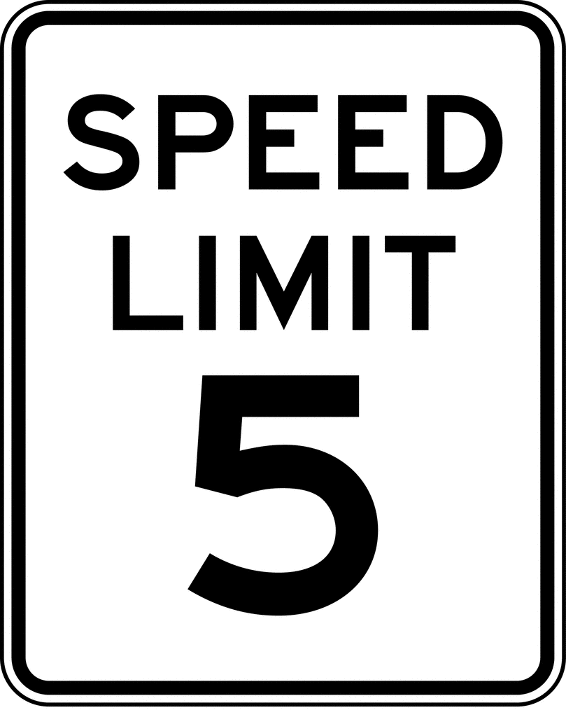 Speed Limit 5 Black And White   Clipart Etc