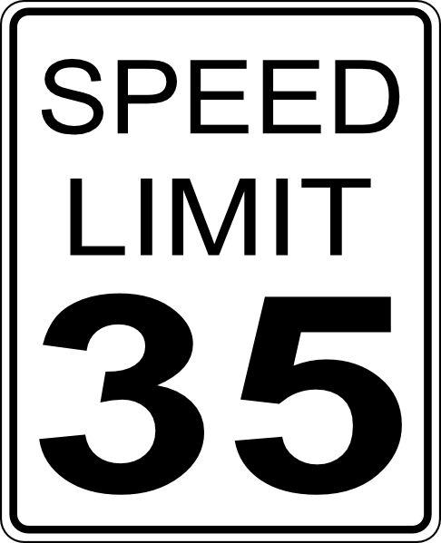 Speed Limit Signs Colouring Pages