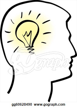 Vector Art   Illustration Of Idea Bulb In Stylized Human Head  Clipart