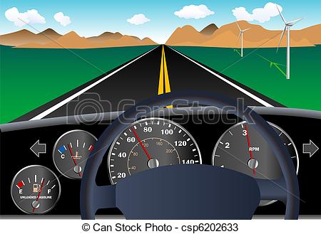 Vectors Of Car Dashboard With Road   Car Dashboard Or Speedometer With