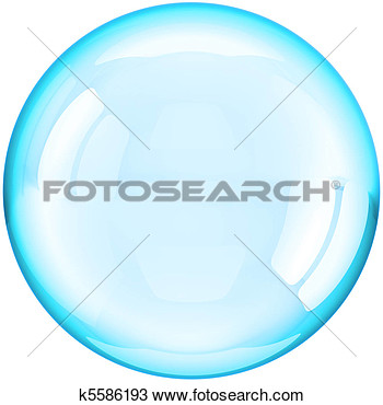 Water Soap Bubble Ball Colored Cyan View Large Illustration