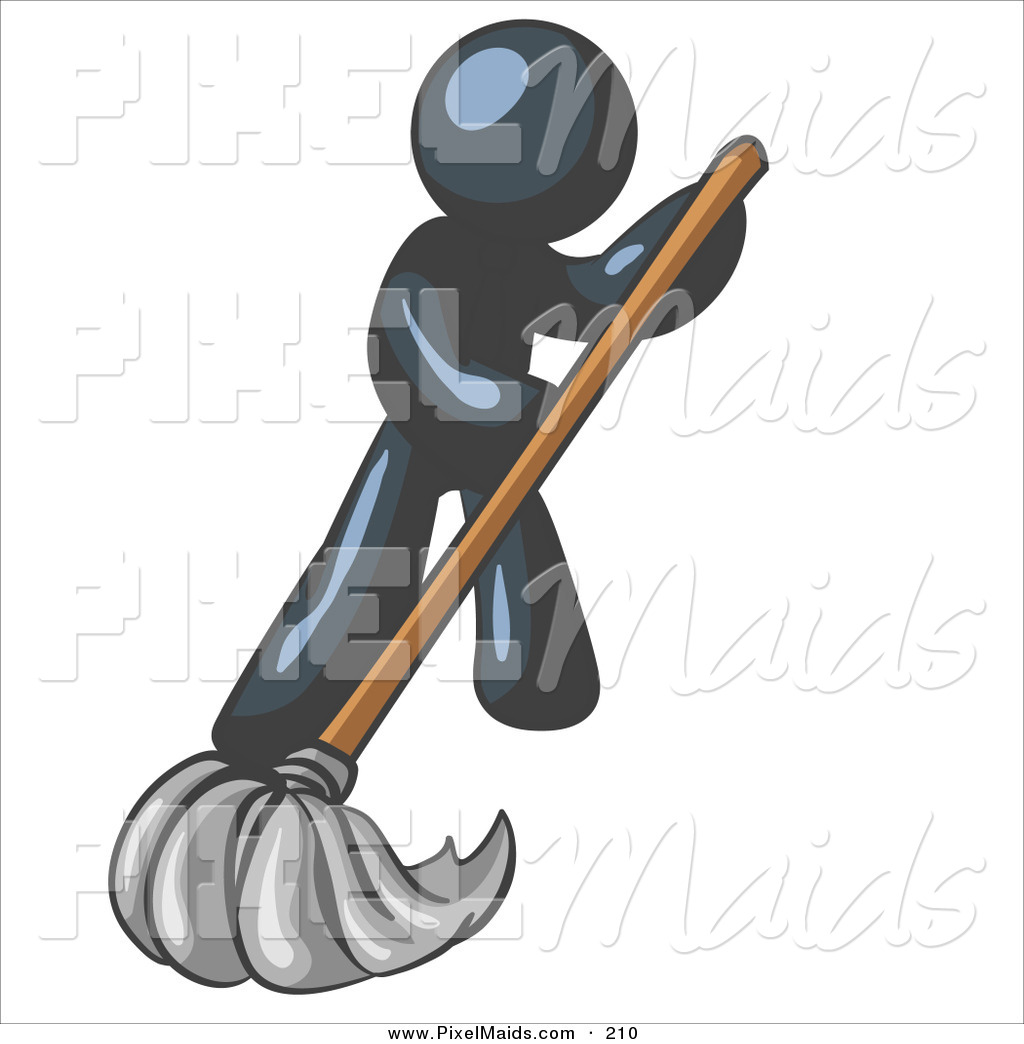 Young Maid Cleaning Floor With Mop Stock Image Images Royalty Free