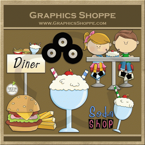50s Fifties Diner Exclusive Clip Art Graphics    2 29   Graphics