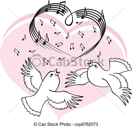 Aves Cantar Canci N Amor Ilustraci N Blanco Plano De Fondo