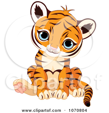 Baby Tiger Clipart Cute Sitting Baby Tiger By