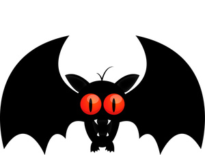 Bat Clipart Image   A Black Bat With Sharp Teeth And Large Red Eyes
