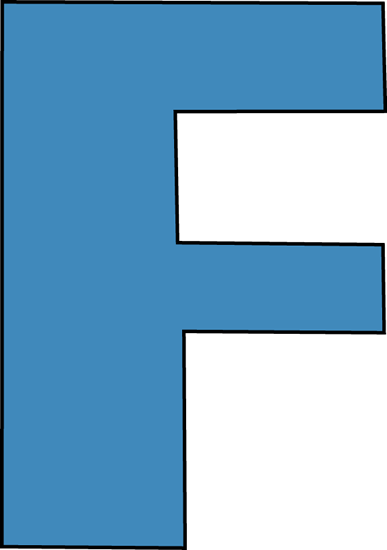 Blue Alphabet Letter F Clip Art Image   Large Blue Capital Letter F