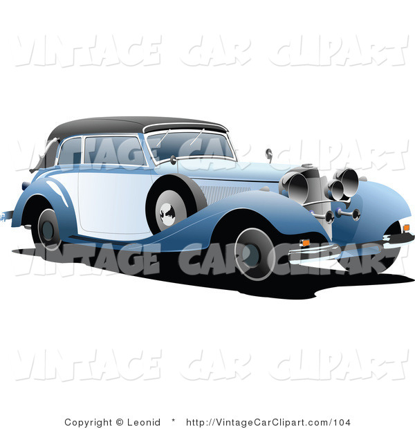 Blue And White Vintage Car Vintage Car Clip Art Leonid