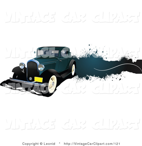 Blue Vintage Car Grunge Banner Vintage Car Clip Art Leonid