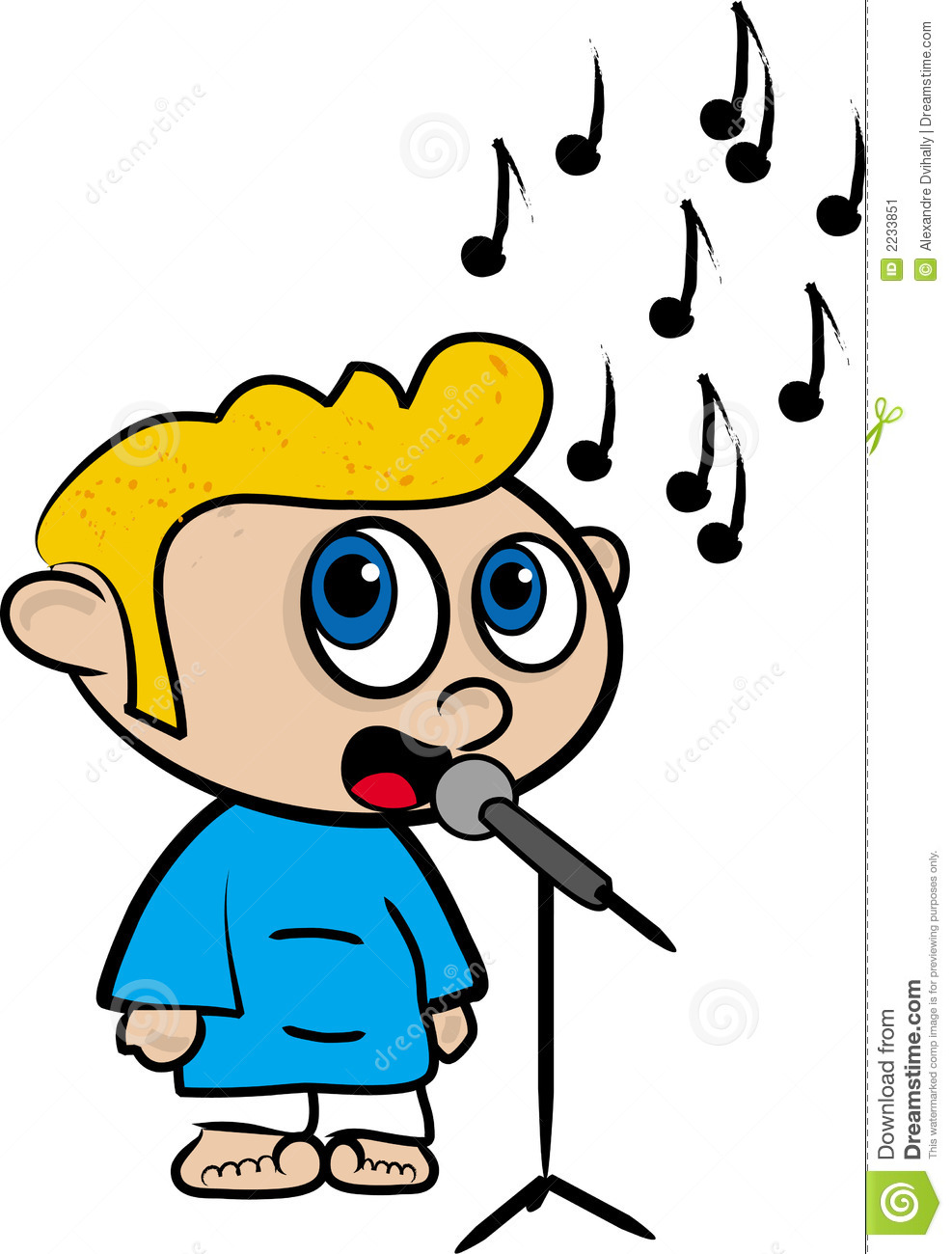 Cartoon Of A Boy Who Sings   Cartoon Young Enjoying Her Favourite Song