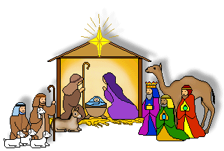 Christmas Clip Art   Manger Scene With Wise Men And Shepherds