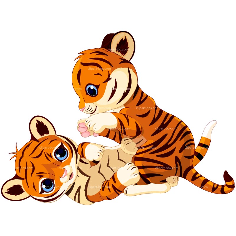Clipart Baby Tigers Playing   Royalty Free Vector Design
