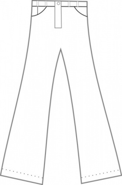 Clothing Pants Outline Clip Art Free Vector