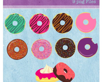 Donuts Clip Art Digital Clipart Cup Cakes Personal Or Commercial Use