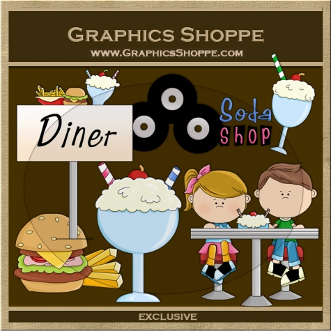 Exclusive Clip Art    50s Fifties Diner Exclusive Clip Art Graphics
