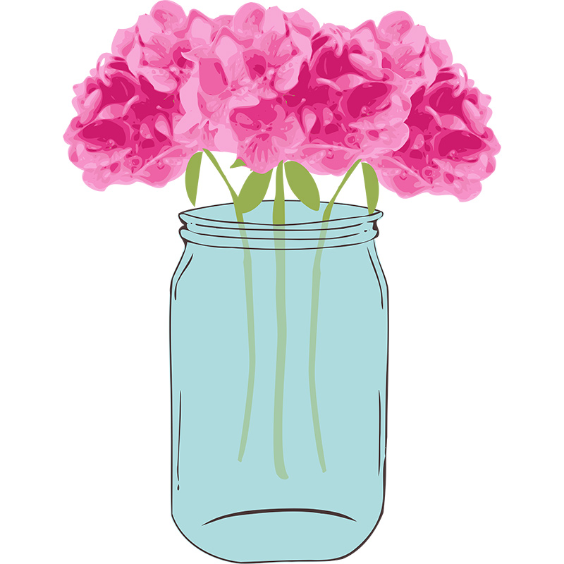 Free Floral Vector With Mason Jar Clip Art By Pixelcandypaperie On
