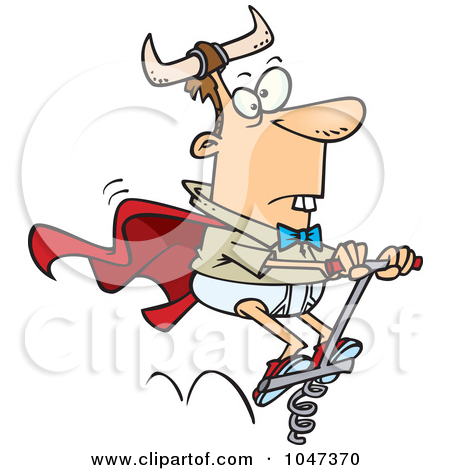 Free  Rf  Clip Art Illustration Of A Cartoon Weird Man On A Pogo Stick