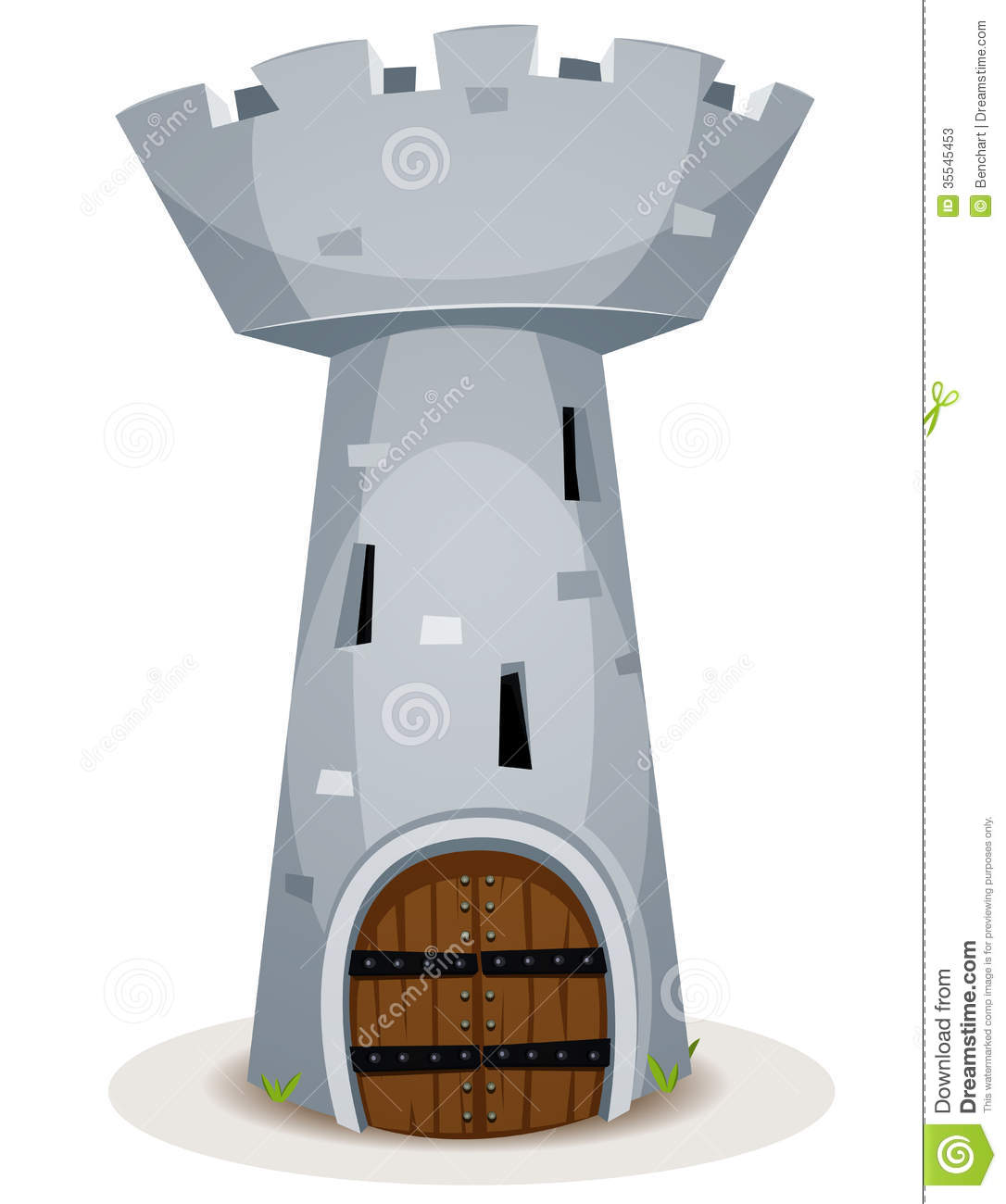 Illustration Of A Cartoon Medieval Donjon Tower Of A Castle With