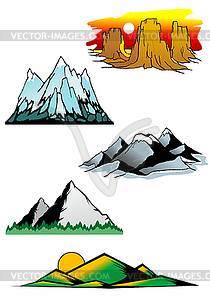 Mountain Peaks   Color Vector Clipart