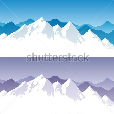 Mountain Range  Background With Snowy Mountain Range In 2 Color You