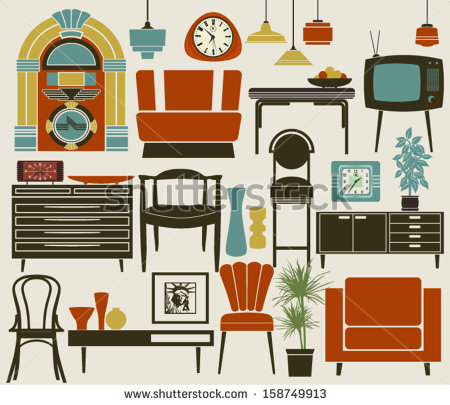 Retro Furniture Accessories And Appliances Including Diner Style    
