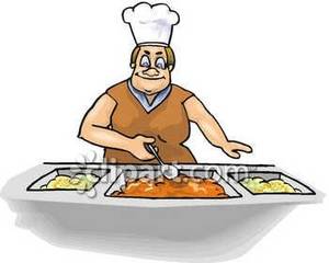 School Lunch Lady Serving Food Royalty Free Clipart Picture