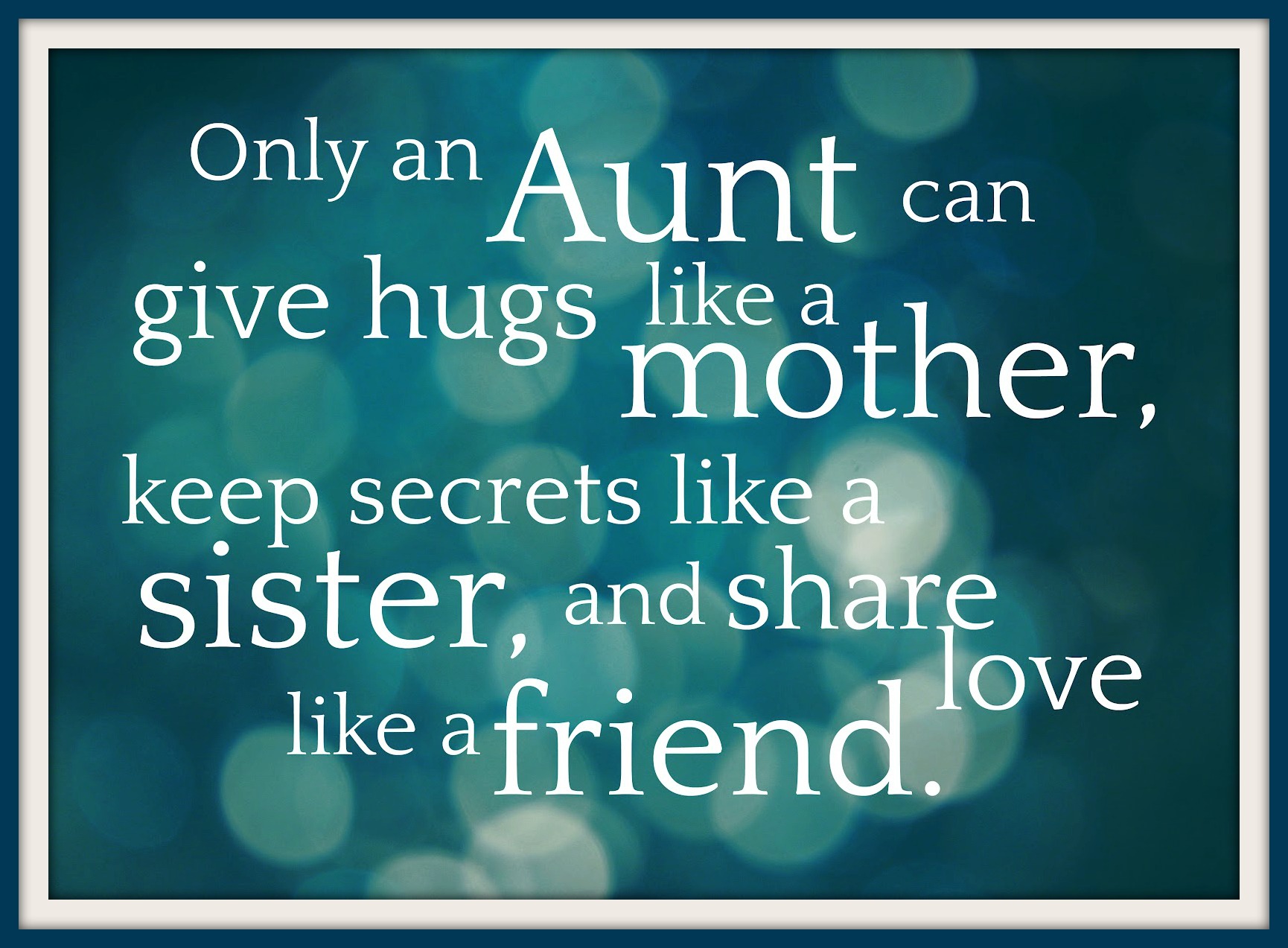 To All The Aunties In The World