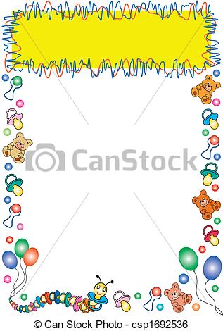     Toys Border With A Yellow Frame With A Jagged Border In The Top