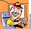 Vector Clip Art Graphic Of A Cartoon Bus Driver