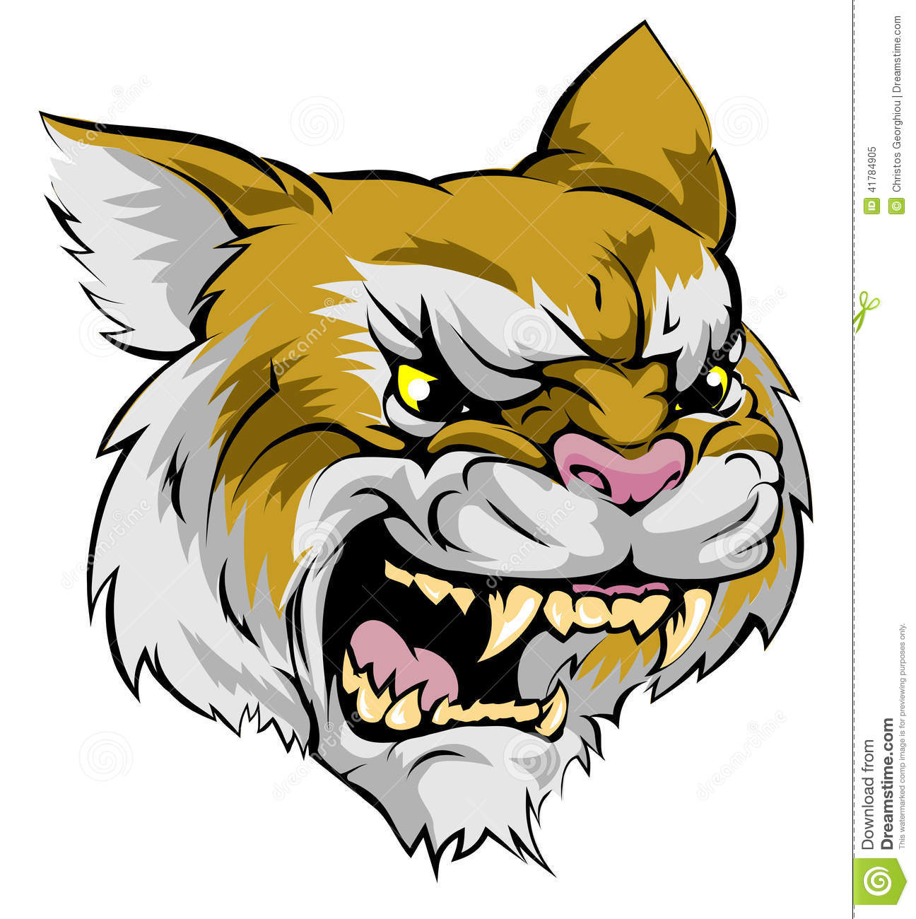 An Illustration Of A Fierce Wildcat Animal Character Or Sports Mascot