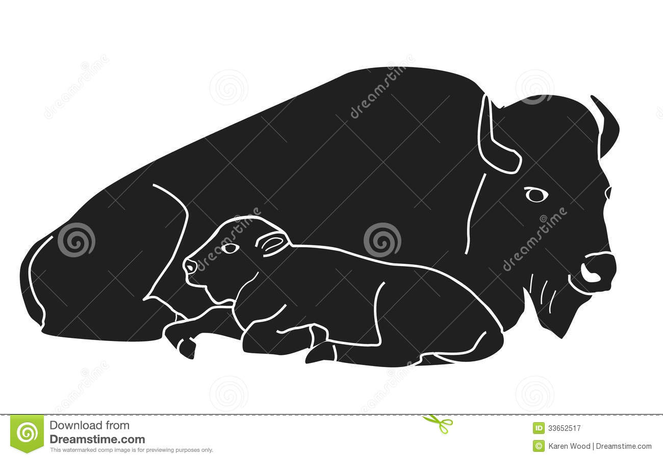Baby Bison Clipart Buffalo Bison Mother And Baby