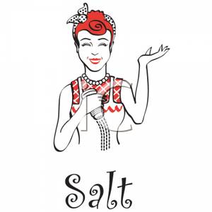 Cartoon A Woman Shaking A Salt Shaker   Royalty Free Clipart Picture