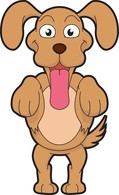 Cartoon Hungry Dog With Paws Tongue Out Clipart 2