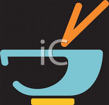 Chinese Bowl With Chopsticks Icon   Royalty Free Clip Art Image