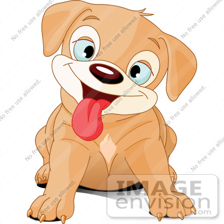 Clip Art Of A Cute Beige Puppy Dog Hanging Her Tongue Out By Pushkin