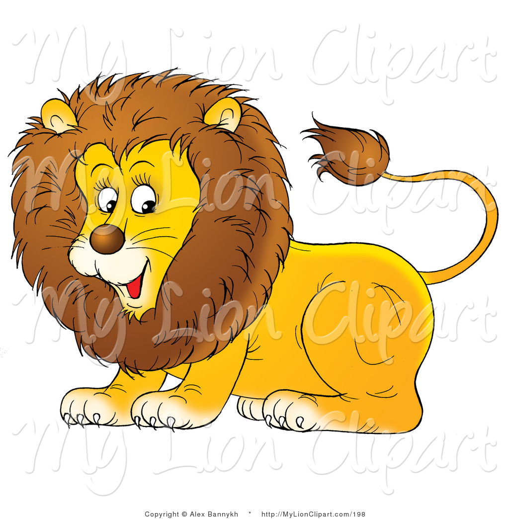 Clipart Of A Playful Young Male Lion With A Fluffy Mane By Alex