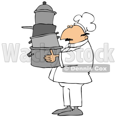 Culinary Clipart Illustration Of A Male Chef In A White Hat And