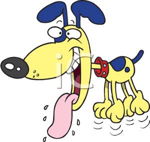     Dog With His Tongue Out Drooling   Royalty Free Clipart Picture