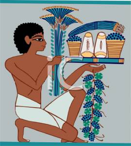Egyptian Hieroglyphs Young Servant Boy Carrying A Tray Food Royalty