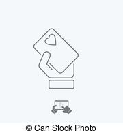 Heart Card Icon   Thin Series Vector Illustration
