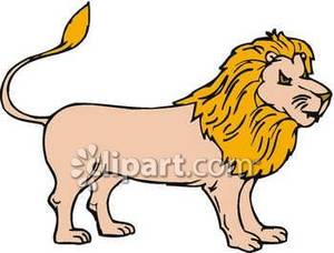 Lion With A Golden Mane   Royalty Free Clipart Picture