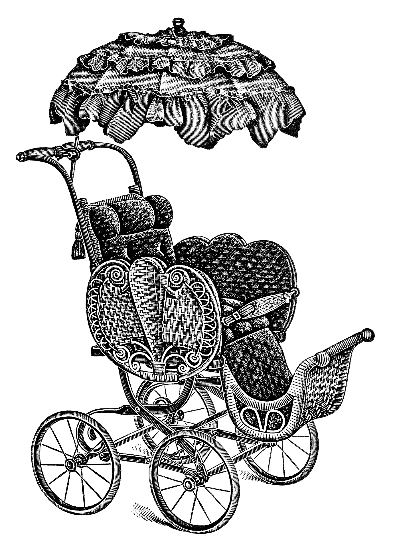 Old Catalogue Page Vintage Baby Clip Art Antique Baby Stroller Image