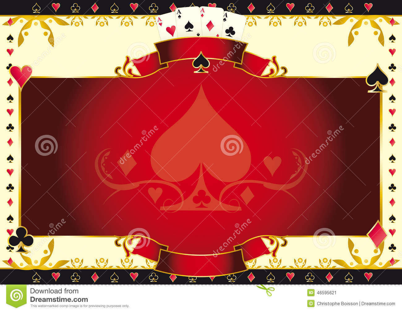 Poker Game Ace Of Spades Horizontal Background Stock Vector   Image    