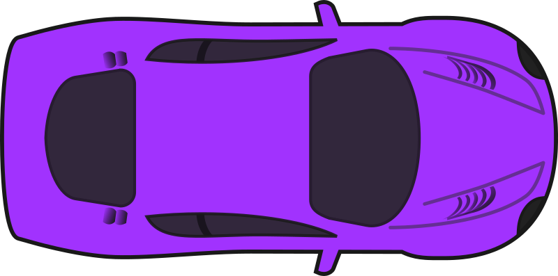 Purple Racing Car  Top View  By Qubodup